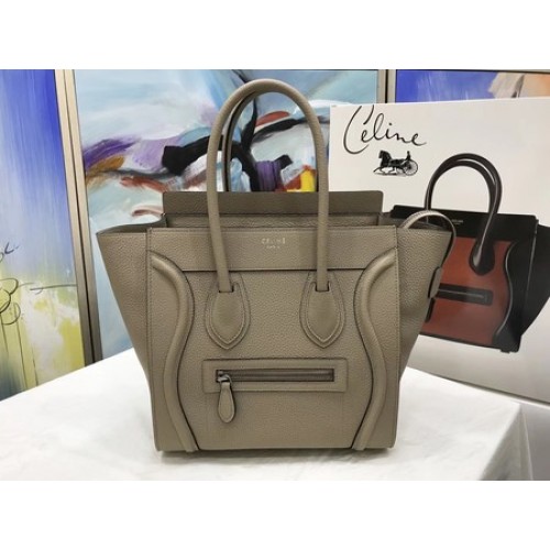 Torba podróżna Celine Luggage Micro Tote Bag, oryginalna skóra CLY33081M, khaki