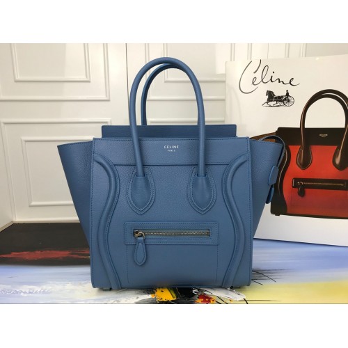 Torba podróżna Celine Luggage Micro Tote Bag Original Leather CLY33081M niebieska