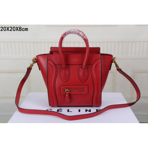Celine Luggage Nano Bag Original Leather CTS3309 Red