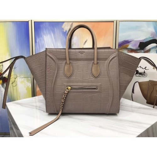 Torba typu tote Celine Luggage Phantom ze skóry krokodyla CT3372 w kolorze morelowym