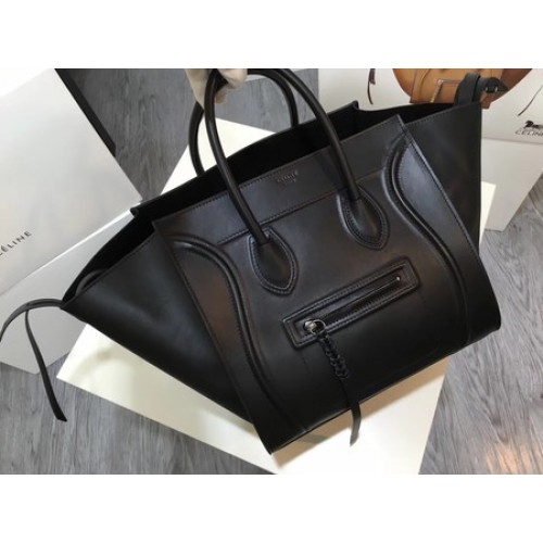 Torba typu tote Celine Luggage Phantom z gładkiej skóry CT3372 w kolorze czarnym