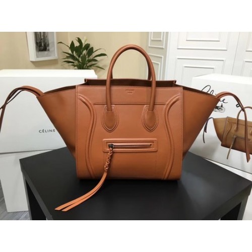 Torba typu tote Celine Luggage Phantom z gładkiej skóry CT3372 w kolorze brązowym