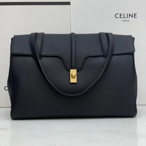 Celine MEDIUM SOFT 16 TOREBKA Z GŁADKIEJ SKÓRY CIELĘCEJ CR94043 czarna