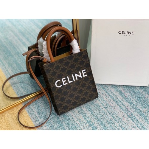 Celine MINI CABAS VERTICAL IN TRIOMPHE CANVAS 194372 czarny