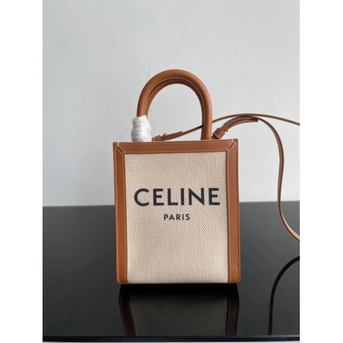 Celine MINI CABAS VERTICAL IN TRIOMPHE CANVAS CL01541 Brown