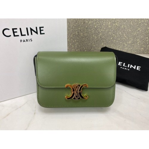 Celine MINI CLASSIC BAG IN BOX CALFSKIN CL01503 zielony