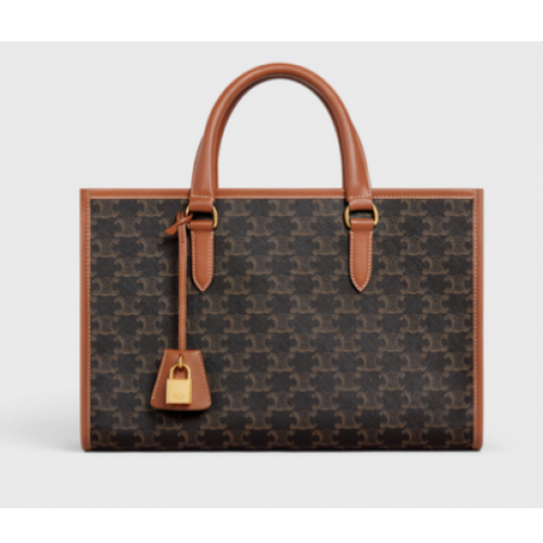 Celine MINI HORIZONTAL CABAS Z PŁÓTNA TRIOMPHE I SKÓRY CIELĘCEJ 199742 czarny