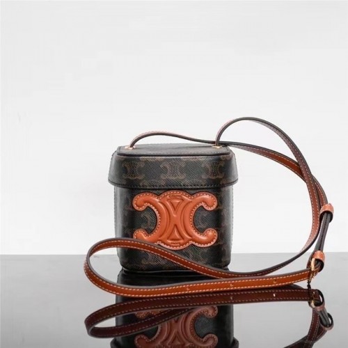 Celine MINI TEEN CLASSIC BAG Z PŁÓTNA TRIOMPHE I SKÓRY CIELĘCEJ 199263 czarny