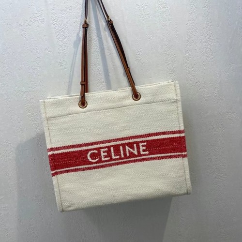 Celine SQUARED CABAS CELINE W MATERIALE PLEIN SOLEIL I SKÓRZANEJ CIELI 192172 RED&TAN