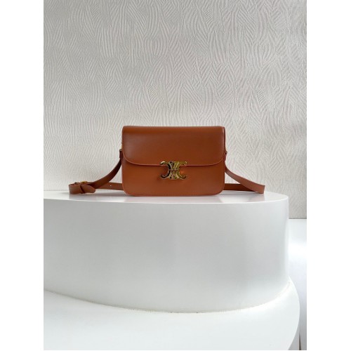 Celine TEEN TRIOMPHE BAG CALFSKIN MINERAL C8006 Brązowy