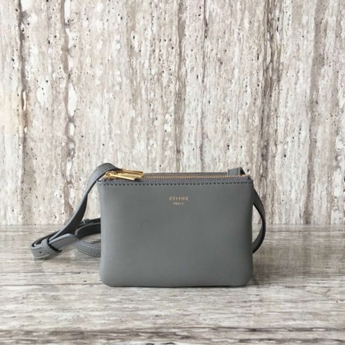 Celine TRIO BAG MINI Z GŁADKIEJ SKÓRY JAGNIĘCEJ 1920 szara