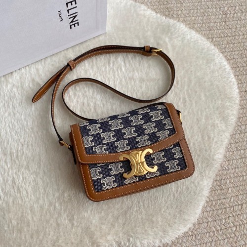 TOREBKA NA RAMIĘ Celine TRIOMPHE Z PŁÓTNA TRIOMPHE I SKÓRY CIELĘCEJ 194145