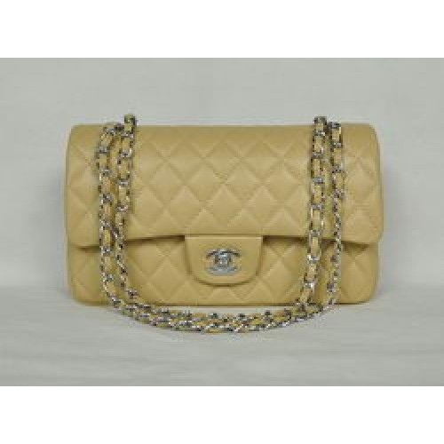 Torebka Chanel Classic Flap Bag 1112 Apricot Leather Silver Hardware