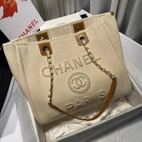 Torba zakupowa Chanel 19SS A67001 kremowa