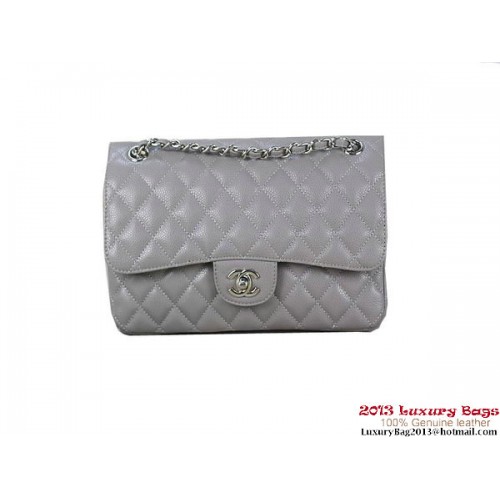 Torebka Chanel 2.55 Classic Flap Bag w kolorze szarym, oryginalna skóra Cannage Patterns w kolorze srebrnym