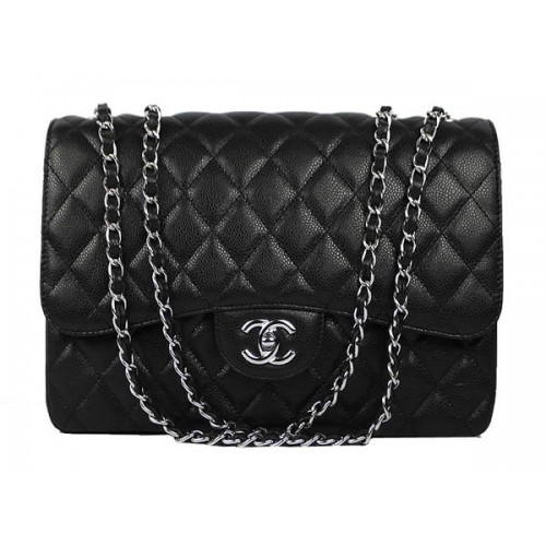 Torebka Chanel 2.55 Series Caviar Leather Large Flap Bag A36070 Black