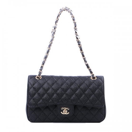 Torebka Chanel 2.55 Series Classic Flap Bag 1112 Black Cannage Pattern Gold