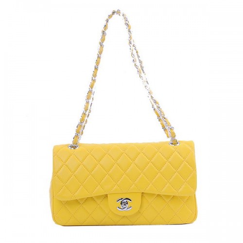 Torebka Chanel 2.55 Series Classic Flap Bag 1112 Lemon Sheepskin Silver