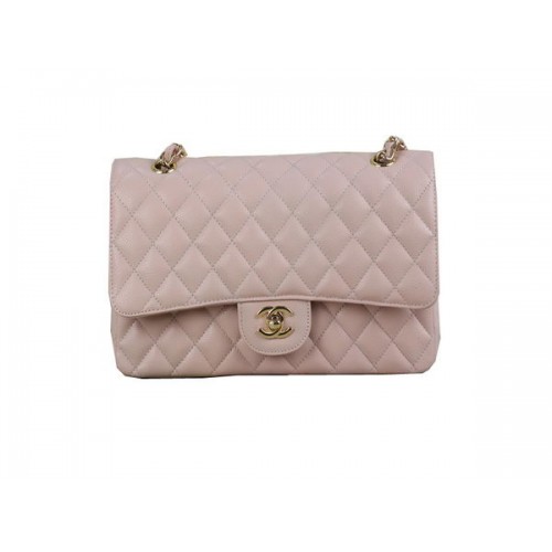 Torebka Chanel 2.55 Series Classic Flap Bag 1112 Pink Cannage Pattern Original Leather Gold
