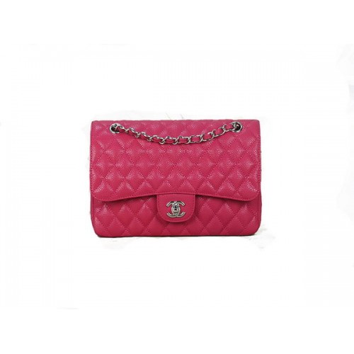 Torebka Chanel 2.55 Series Classic Flap Bag 1112 Rose Cannage Pattern Original Leather Silver