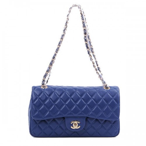 Torebka Chanel 2.55 Series Classic Flap Bag 1112 RoyalBlue Sheepskin Gold
