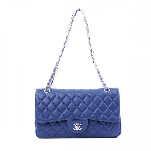 Torebka Chanel 2.55 Series Classic Flap Bag 1112 RoyalBlue Sheepskin Silver