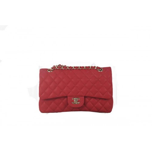 Torebka Chanel 2.55 Series Classic Flap Bag A01112 w kolorze czerwonym, oryginalna skóra nubukowa z wzorem Cannage, złota