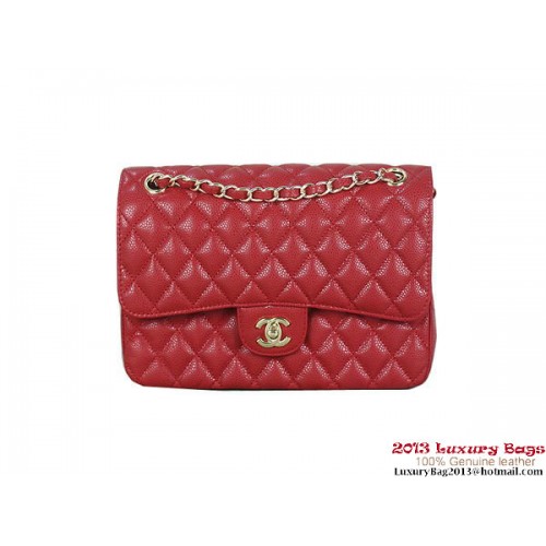 Torebka Chanel 2.55 Series Flap Bag Red Original Cannage Patterns Leather A1112 Gold
