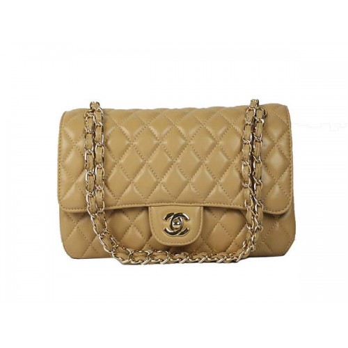 Torebka Chanel z klapką z serii 2.55 Lambskin Flap Bag A1112 w kolorze morelowym i złotym