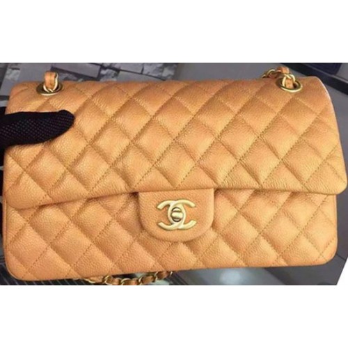 Torebka Chanel 2.55 Series Flap Bag Gold Cavier Leather A05480 Gold
