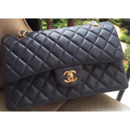 Torebka Chanel 2.55 Series Flap Bag Szara Oryginalna Skóra A01112 Złota