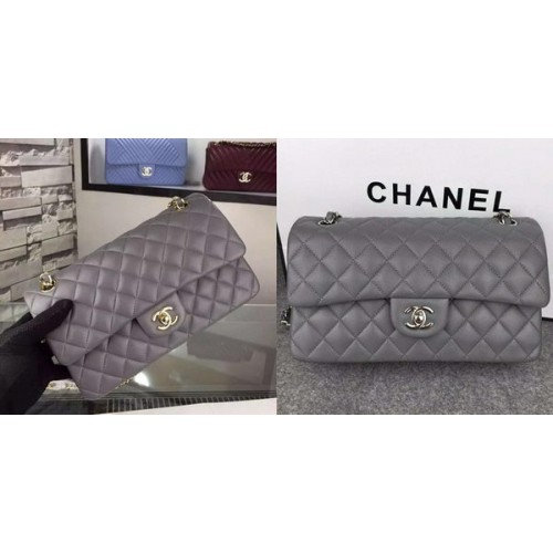 Torebka Chanel 2.55 Series Flap Bag ze skóry jagnięcej A5024 Szara