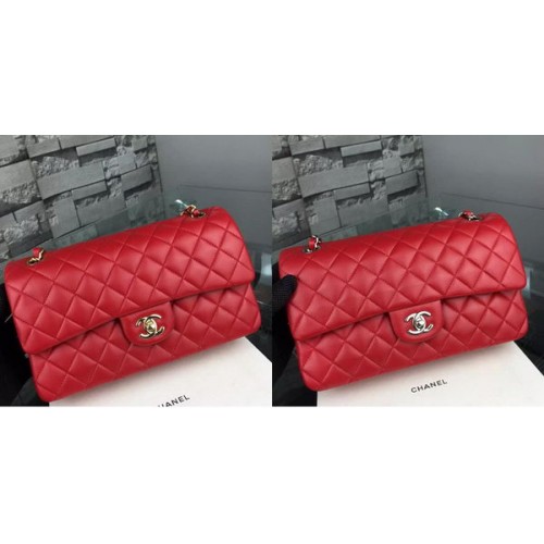 Torebka Chanel 2.55 Series Flap Bag ze skóry jagnięcej A5024 w kolorze czerwonym
