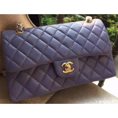 Torebka Chanel z klapką z serii 2.55 Lavender Original Leather A01112 Gold