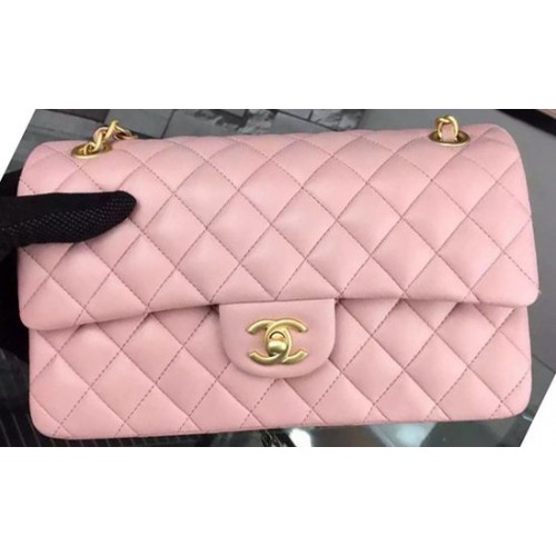 Torebka Chanel 2.55 Series Flap Bag Pink Sheepskin Leather A06375 Gold