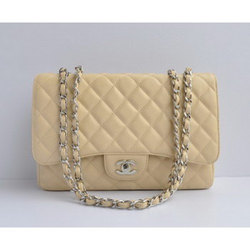 Torebka Chanel 2.55 Flap Bag 28600 Kremowa ze srebrnym łańcuszkiem