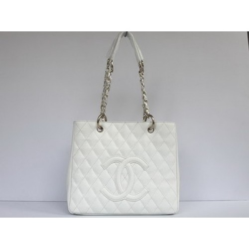 Torba Chanel pikowana CC Tote Bag 35626 Biała