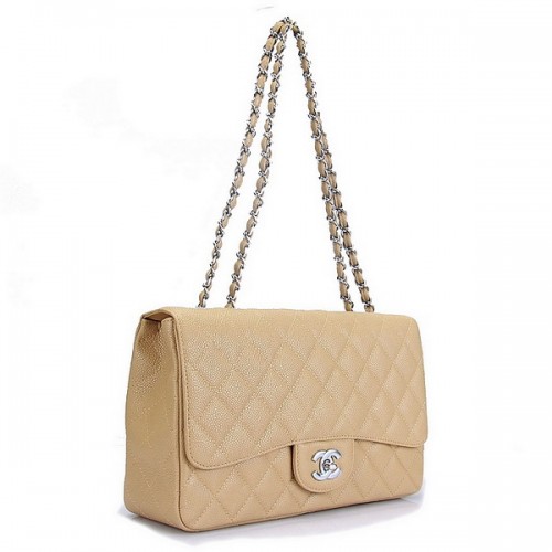 Torebka Chanel Caviar Leather Flap Bag A28600 Apricot