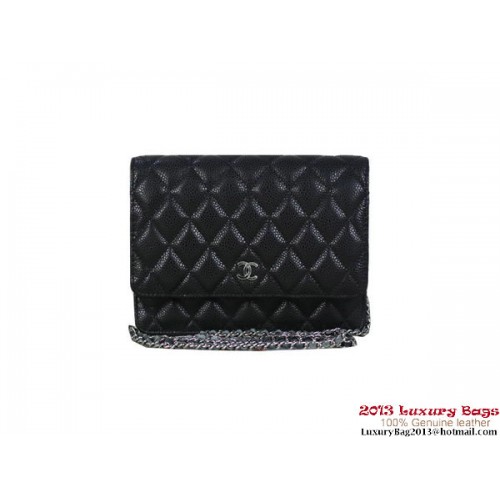 Chanel A33814 Original Cannage Leather mini Flap Bag Black