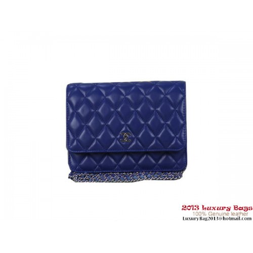 Chanel A33814 Oryginalna skórzana mini torebka z klapką RoyalBlue