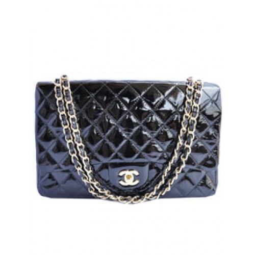 Tania torebka Chanel Jumbo 2.55 Series Flap Bag A47600 w kolorze czarno-złotym