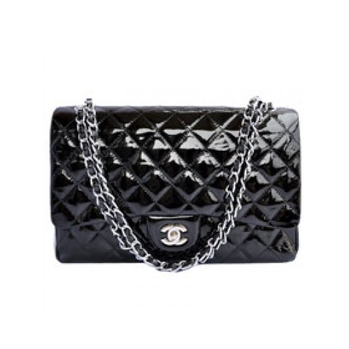 Tania torebka Chanel Jumbo 2.55 Series Flap Bag A47600 czarno-srebrna