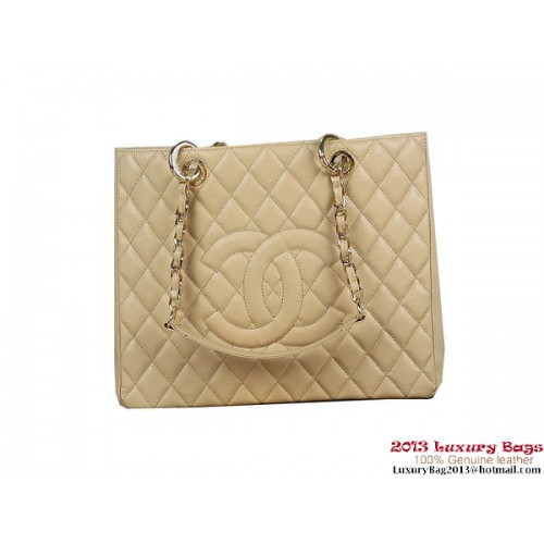 Chanel A50995 Apricot Original Cannage Leather Shoulder Bag Gold