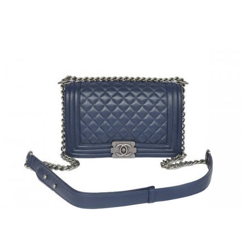 Hot Style Chanel A67086 Royalblue Le Boy Flap Bag Silver