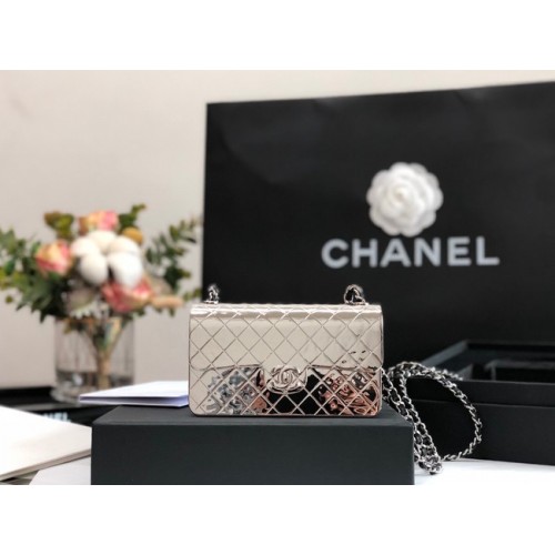Torebka na ramię Chanel Box C5691 srebrna