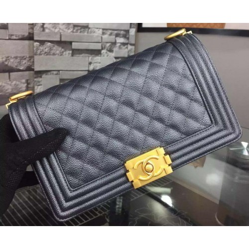 Torebka na ramię Chanel Boy Flap, czarna, oryginalna skóra cielęca A8708, złota
