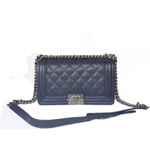 Torebka na ramię Chanel Boy Flap, oryginalna skóra cielęca A67086 RoyalBlue