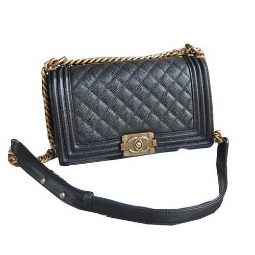 Torebki Chanel Boy Flap na ramię, czarne, wzór Cannage, skóra, A67086, złoto