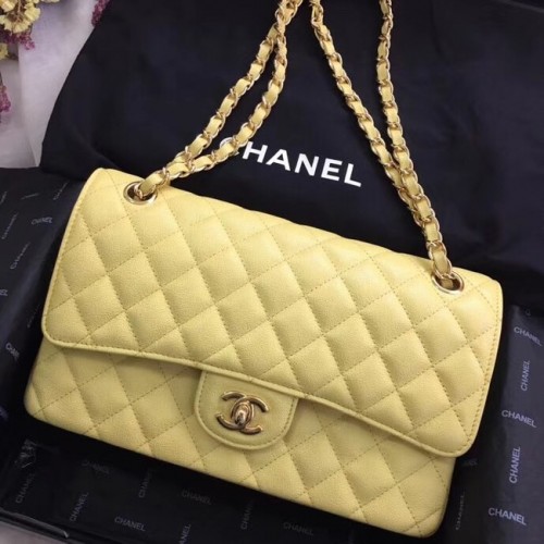 Chanel Calfskin Gold-Tone Metal A01112 żółty