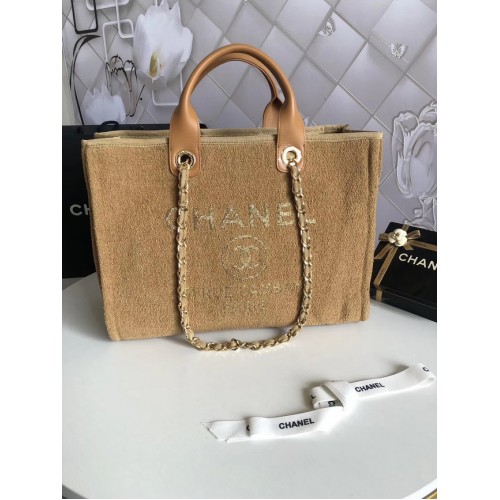 Torba na zakupy Chanel Canvas na ramię 66941 żółta